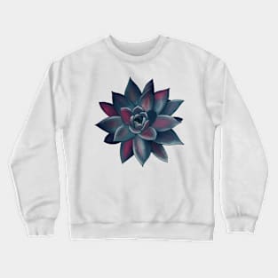 Colorful Succulent - Magenta and Gray Blue Transparent Crewneck Sweatshirt